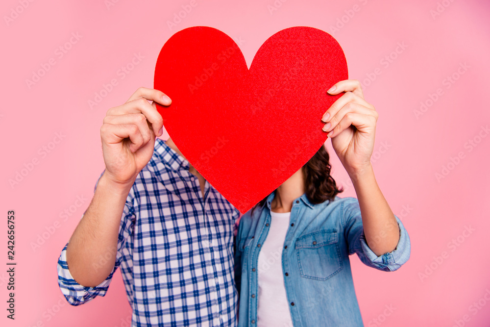 Portrait of nice couple soulmate married spouses family husband 