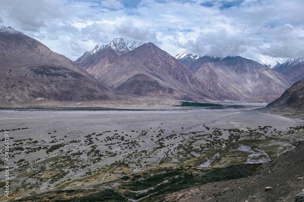 The amazing landscape view of the Nubra valley