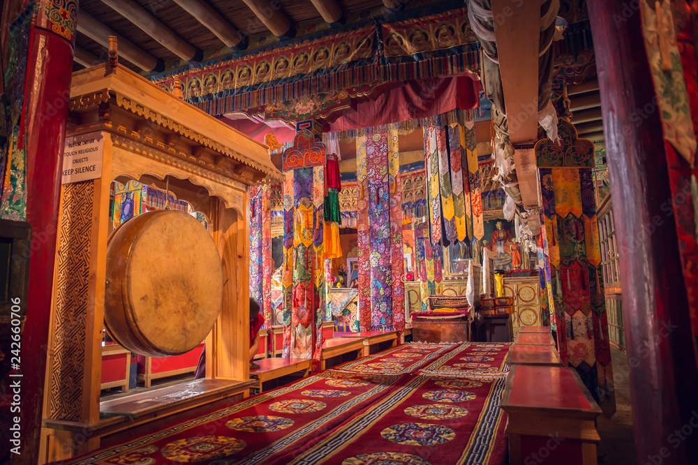 \The main prayer hall of the Lamayuru Monastery, Ladakh, India.