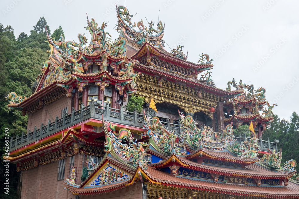 Traditional architecture of ancient chinese temple in Taiwan