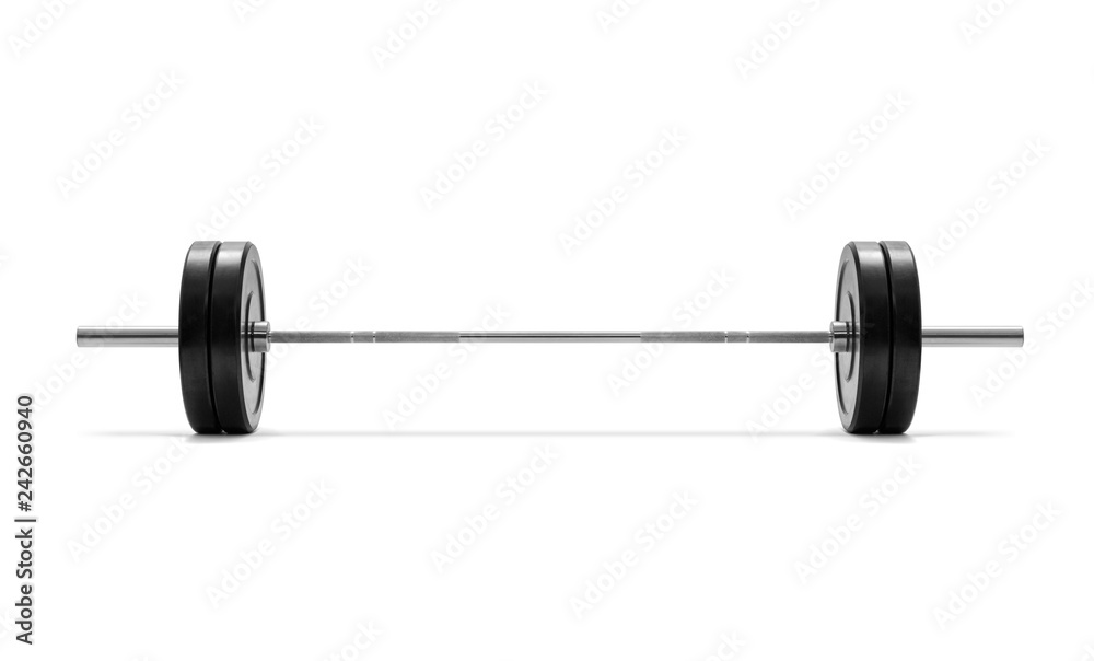 Barbell on white background, included clipping path Barbell on white background, included clipping path