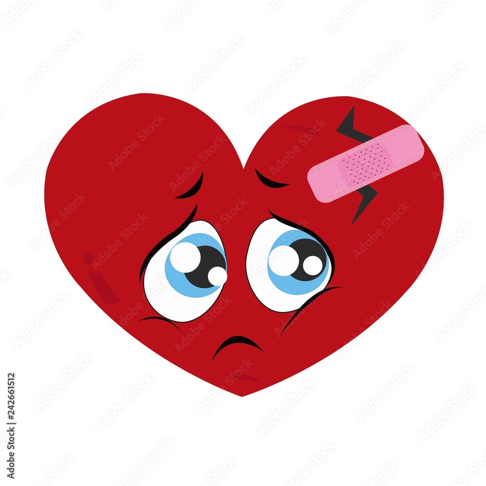 Sad face. Sad heart face. Crying face. Lonely Valentine's day romantic greeting card Sad face. Sad heart face. Crying face. Lonely Valentine's day romantic greeting card