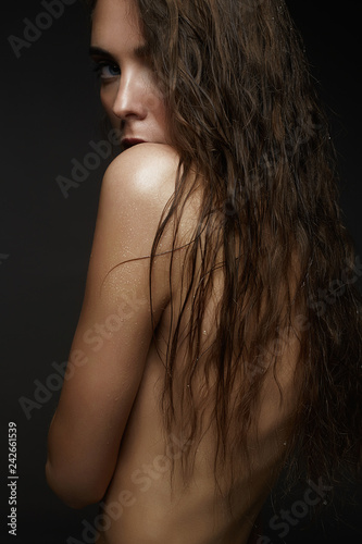 amazing wet nude woman. sexy Beautiful girl