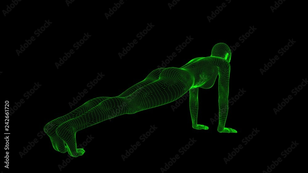 4K AI Android Woman Yoga Pose Planking Seamless Loop 4K AI Android Woman Yoga Pose Planking Seamless Loop