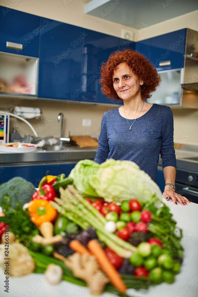 Woman cooking at home Woman cooking at home