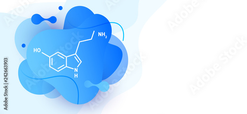 Serotonin hormone structural chemical formula 