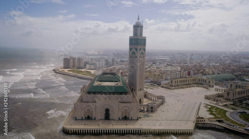 The Hassan II Mosque or Grande Mosquée Hassan II is a mosque in Casablanca, Morocco. It is the largest mosque in Africa, and the 5th largest in the world. photo