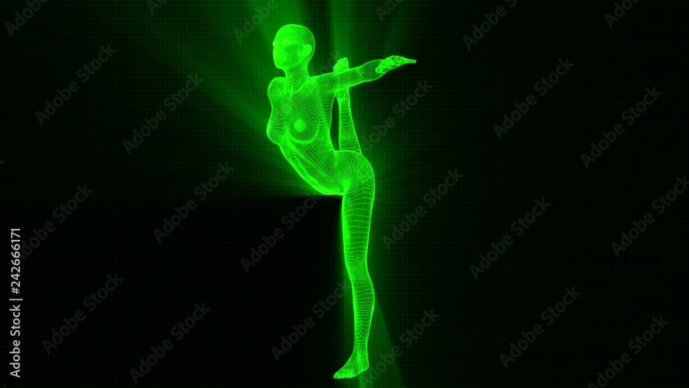 4K Futuristic Android AI Woman Yoga Monkey Seamless Loop 4K Futuristic Android AI Woman Yoga Monkey Seamless Loop