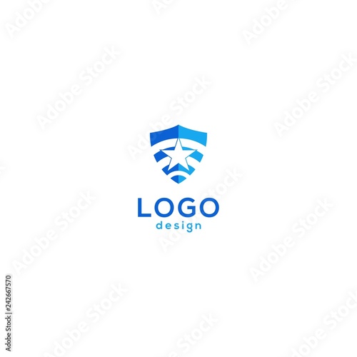 Free Download Logo design vector, shield and star - GFXLoad