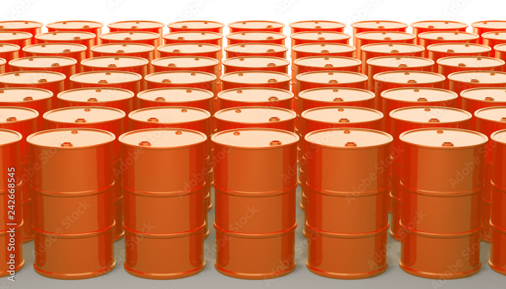 Barrel metal orange tank on white. 3D rendering. Barrel metal orange tank on white. 3D rendering.