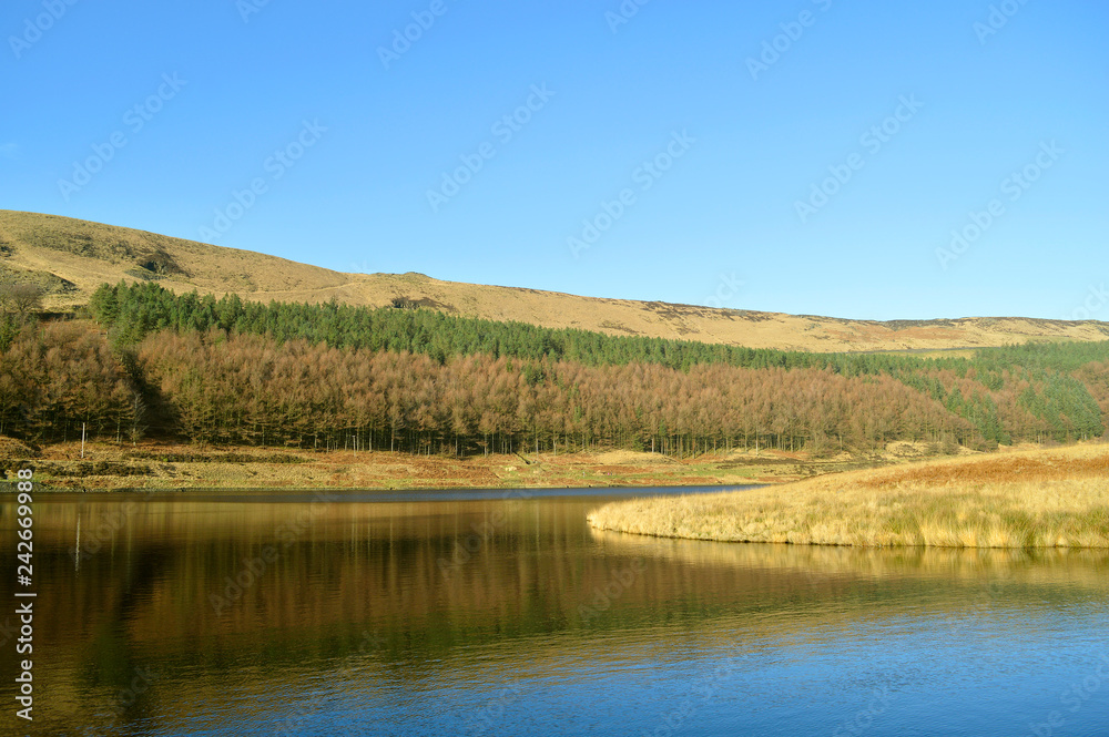 Dovestone Reservoir in the winter sunshine Dovestone Reservoir in the winter sunshine