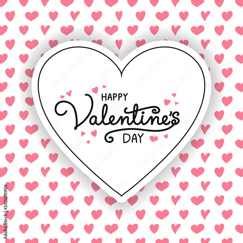 Valentine's Day - concept of a card with beautiful decorations. Vector