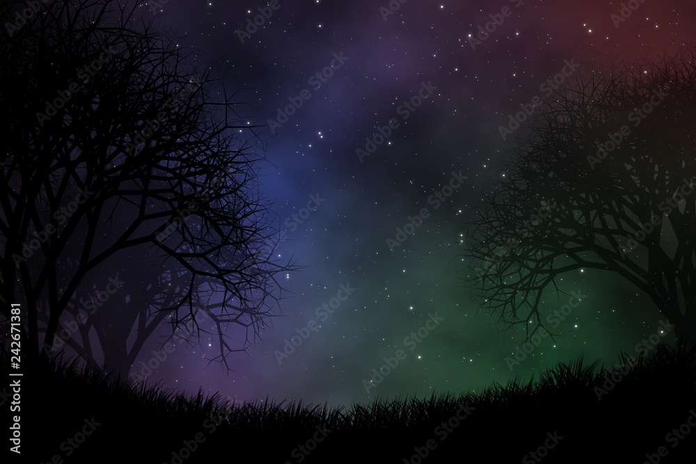 Night sky view illustration design background