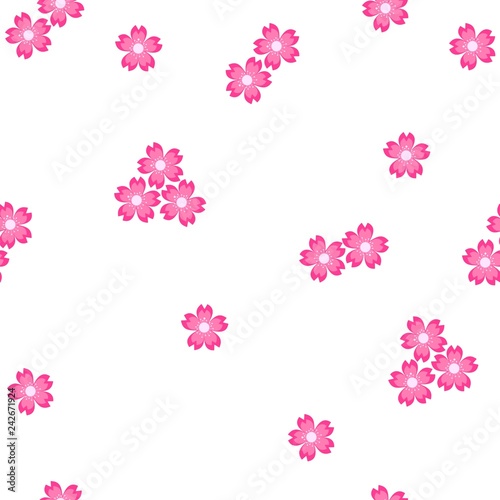 Seamless pattern of cherry blossoms