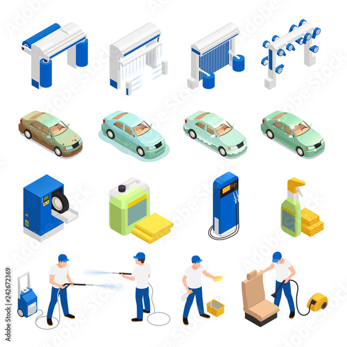 Carwash Icons Set