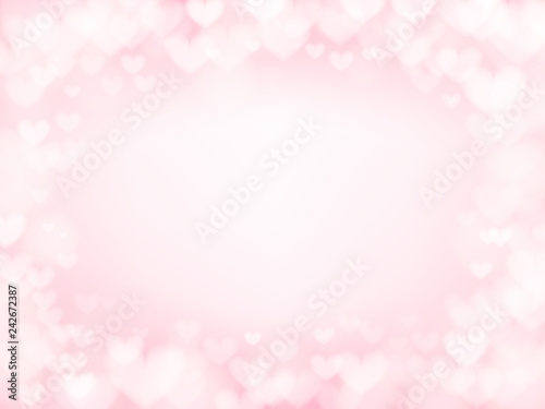 Abstract heart pink light or bokeh background. Valentine Day concept