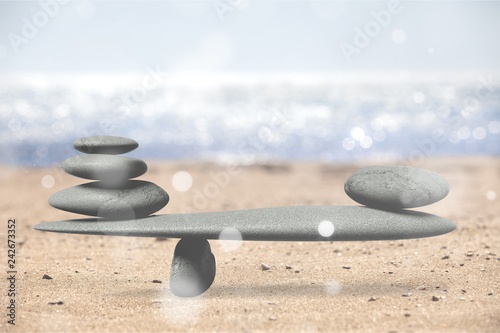 Spa concept with zen basalt stones
