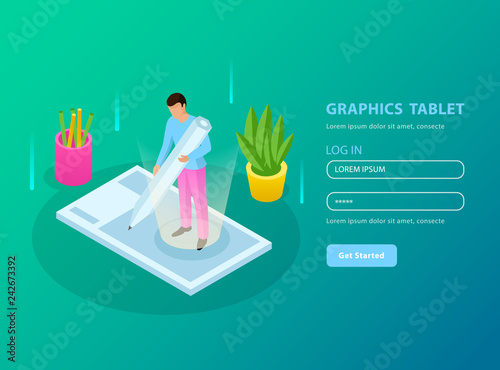 People And Interfaces Isometric Composition © Macrovector