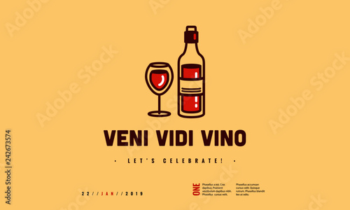 Veni Vidi Vino Wine Poster Design
