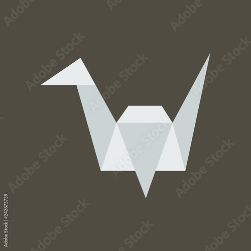 Silhouette icon paper crane
