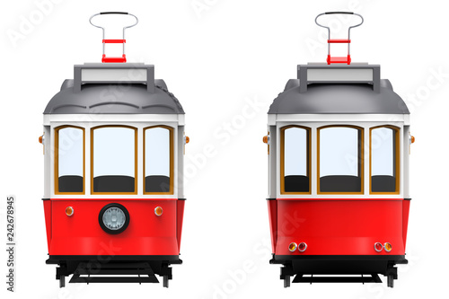 old tram cartoon front and back