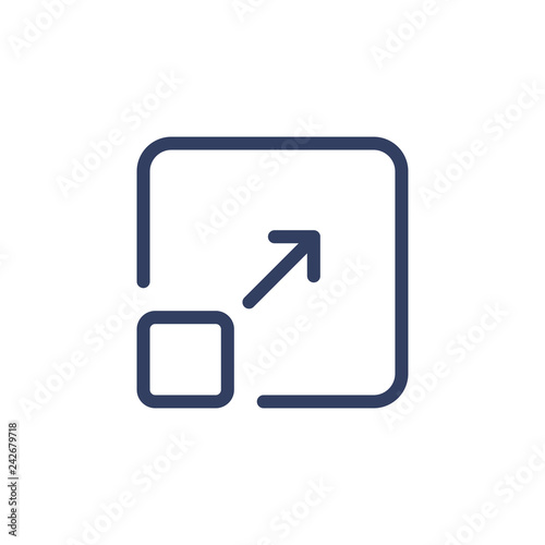 Line icon resize with arrow isolated on white background. Vector illustration.