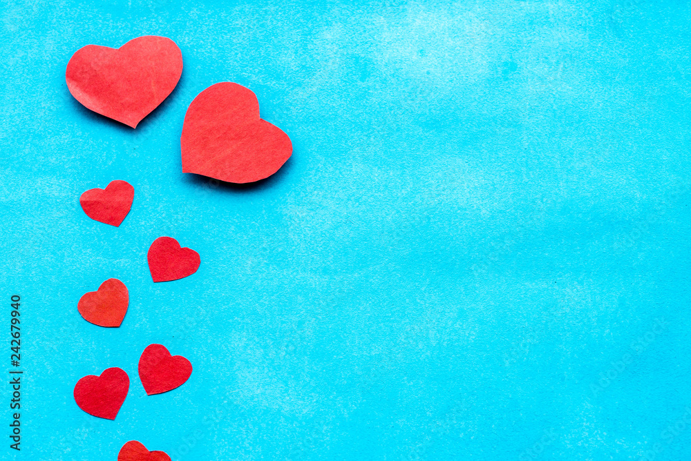 Obraz premium Beautiful decorative hearts on wooden background. Valentine's day. mother's day. I love you!
