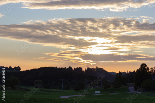 sunset at south german countryside