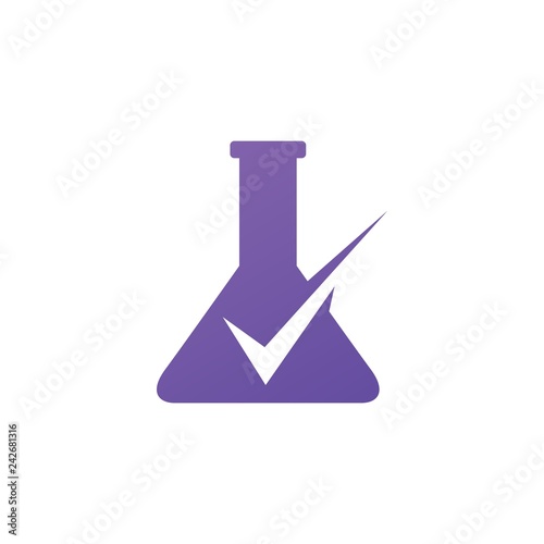 lab check verified logo vector icon illustration
