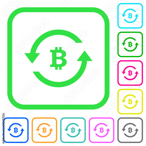 Bitcoin pay back vivid colored flat icons