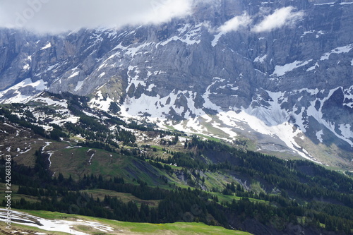 Grindelwald landscape near the Mt. First in Switzerland.