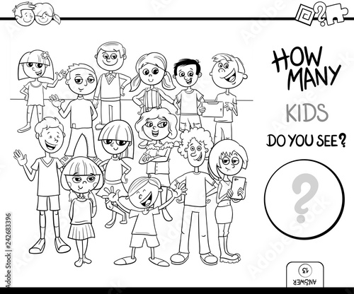 counting kids educational activity color book