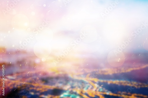Background of cityscape concept: Abstract blurred aerial view