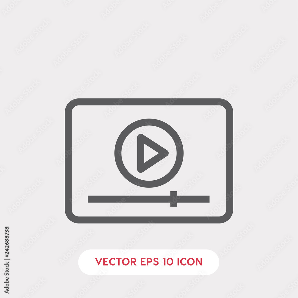 player icon. video player icon vector. Linear style sign for mobile concept and web design. player symbol illustration vector graphics - Vector player icon. video player icon vector. Linear style sign for mobile concept and web design. player symbol illustration vector graphics - Vector