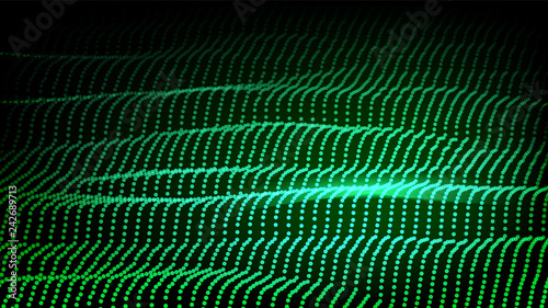 Landscape Vector. Cyber Concept. Futuristic Graphic. Relief Structure. Energy Space. Topography Code. Array Design. 3D Illustration
