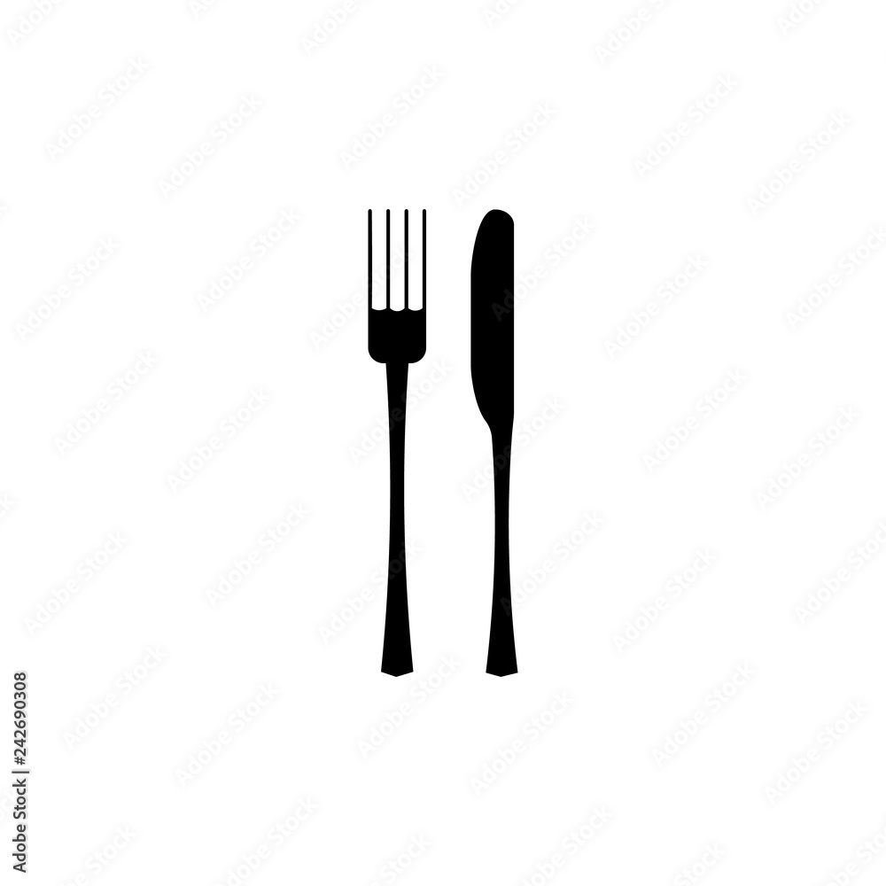 Vector illustration. fork and knife icon on white background. Restaurant menu icon. Vector illustration. fork and knife icon on white background. Restaurant menu icon.