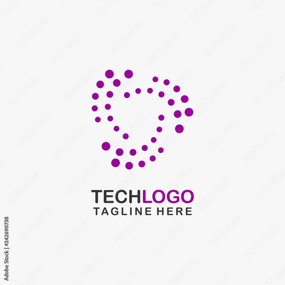 Abstract tech logo design