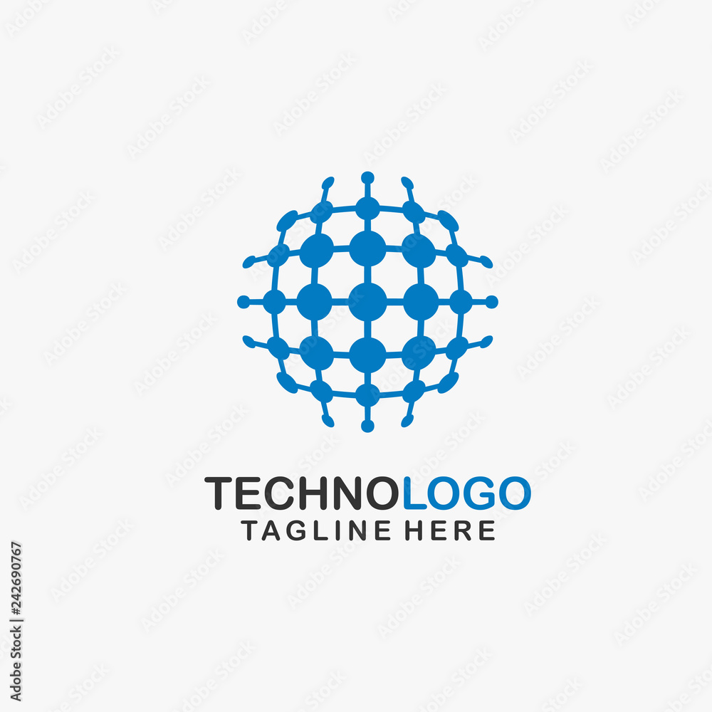 Fototapeta premium Abstract tech logo design