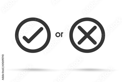 True and false symbols accept rejected for evaluation. Vector Simple and modern style.
