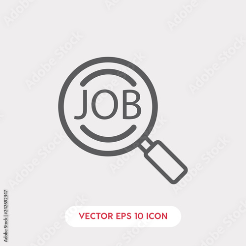 job search icon. recruitment icon vector. Linear style sign for mobile concept and web design. employment symbol illustration vector graphics - Vector	