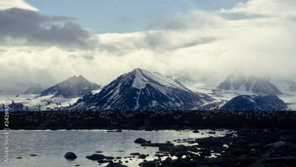 Svalbard; the landscape of the mountains 