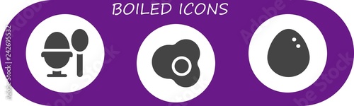 Vector icons pack of 3 filled boiled icons