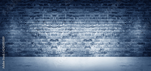 Empty room with old brick w...
