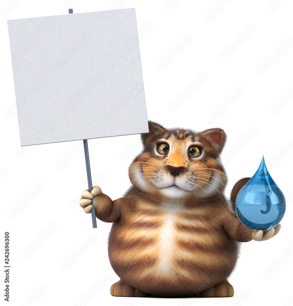 Obraz premium Fun cat - 3D Illustration