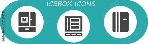 Vector icons pack of 3 filled icebox icons