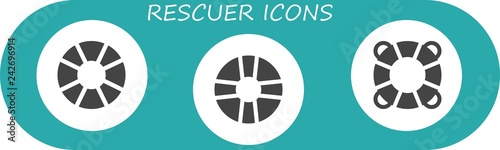 Vector icons pack of 3 filled rescuer icons