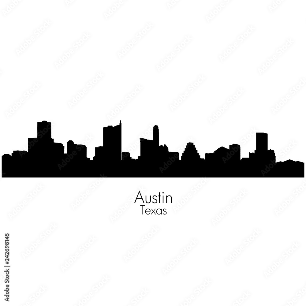 Austin city vector silhouette skyline