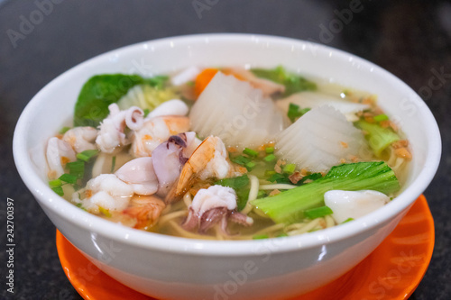 seafood noodle with soup Khmer style