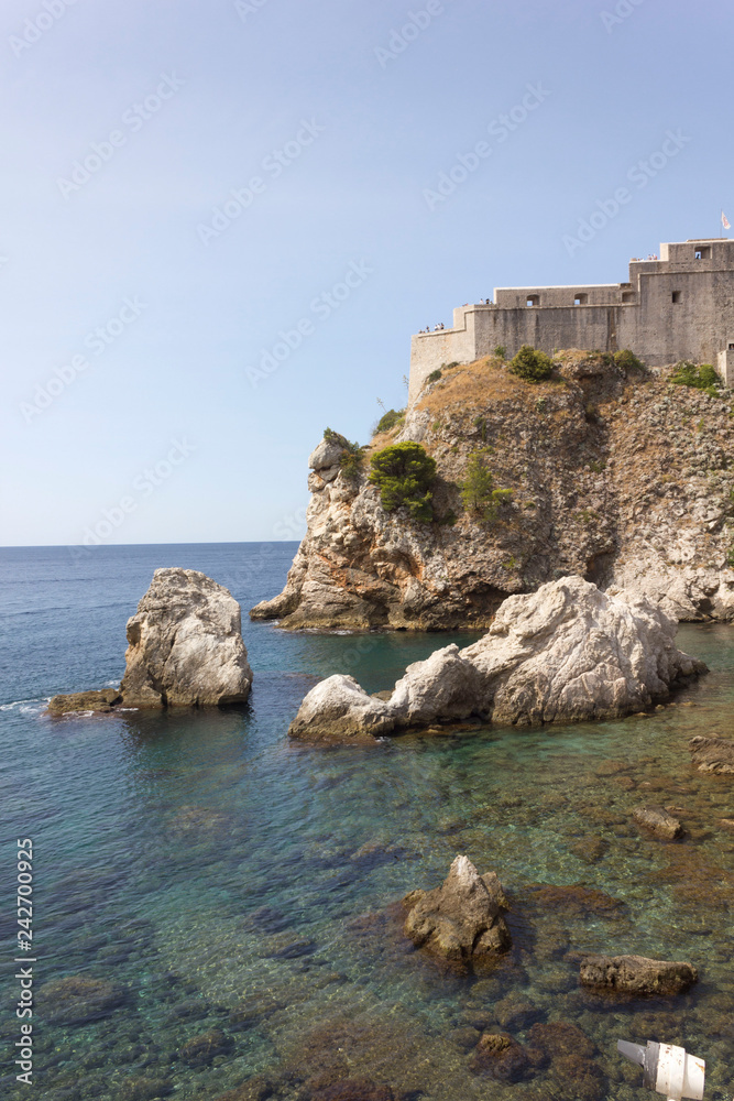 DUBROVNIK, CROATIA - AUGUST 22 2017: Lovrijenac Fortress in Dubrovnik, Croatia