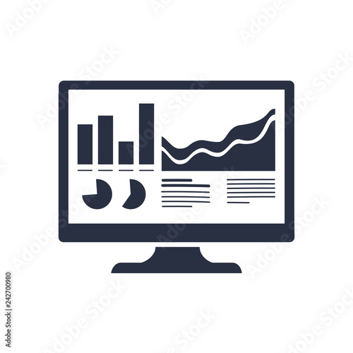 Analytics Monitor icon. Trendy flat vector Analytics Monitor icon on transparent background from Business analytics